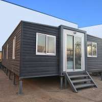 Sandwich panel steel foldable container home new design expandable house with bathroom